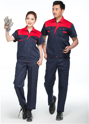 工程服訂做老款牛角半袖8色勞保汽修服工廠車(chē)間定制logo繡字